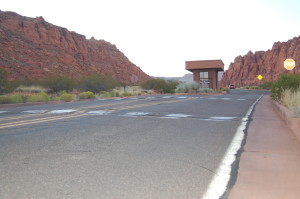 Speed bumps located at the south entrance of Snow Canyon State Park, Ivins, Utah, Aug. 24, 2015 | Photo by Hollie Reina, St. George News