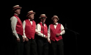 A barbershop quartet from the St. George Musical Theater performing at the Electric Theater Center's Grand Opening, St. George, Utah, Aug. 28, 2015 | Photo by Mori Kessler, St. George News