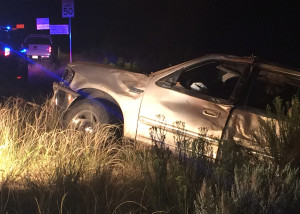 Possible drunk driver lands at the bottom of a 20 to 30 foot embankment after driving off of the cliff, the east side of state Route 14, Cedar City, Utah, date | Photo by Carin Miller, St. George News