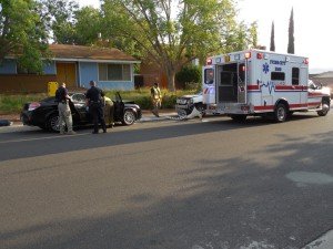 Glare from the early morning sun contributed to an accident on Crestview Drive, Santa Clara, Utah. Aug. 20, 2015 | Photo by Julie Applegate, St. George News