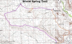Stucki Spring Trail map | Image courtesy of University of Utah, St. George News 