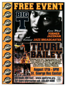 Thurl Bailey will be appearing at the City of St. George Recreation Center Aug. 17 | Flyer courtesy of City of the St. George, St. George News | Click on flyer to enlarge