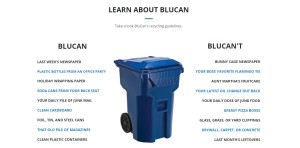 A list of what can and can't go in the BluCan container | Image courtesy of BluCan.org, St. George News
