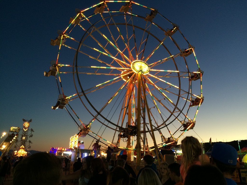 Guests line up to ride the Ferris Wheel in this photo from 2015 of the Washington County Fair, Hurricane, Utah, Aug. 12, 2015 | Photo by Cami Cox Jim, St. George News