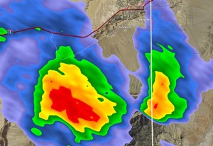 The National Weather Service issued a thunderstorm warning for parts of Clark County, Nevada, moving into Southern Utah, Las Vegas, Nevada, August 11, 2015 | Photo courtesy of US National Weather Service Las Vegas Nevada, St. George News