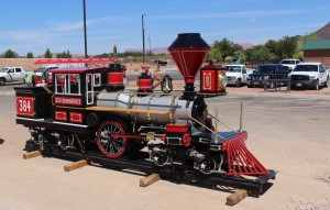 Novelty train for the All Abilities Park and Playground, freshly delivered, St. George, Utah, Aug. 17, 2015 | Photo by Mori Kessler, St. George News