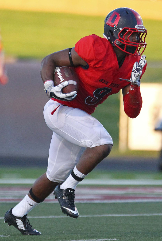 DeJon Coleman, Dixie State University vs. Azusa Pacific University, Football, St. George, Utah, Sept. 26, 2015, | Photo by Robert Hoppie, ASPpix.com, St. George News