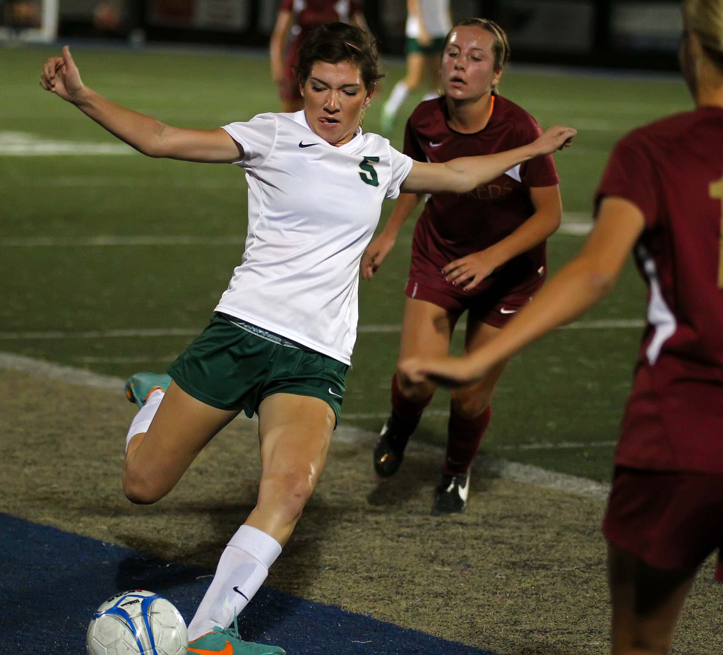 Hannah Mabey (5) for Snow Canyon, Snow Canyon vs. Cedar, Girls Soccer, St. George, Utah, Sept. 29, 2015, | Photo by Robert Hoppie, ASPpix.com, St. George News