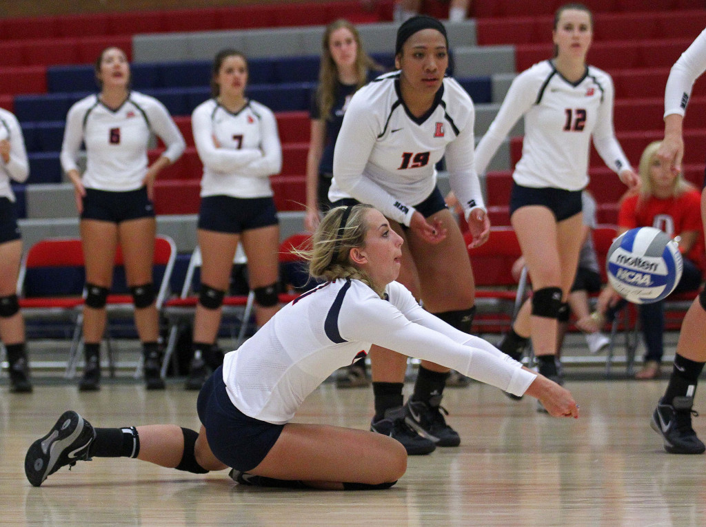 Sidney Brandon, Dixie State University Volleyball, St. George, Utah, Sept. 2, 2015, | Photo by Robert Hoppie, ASPpix.com, St. George News