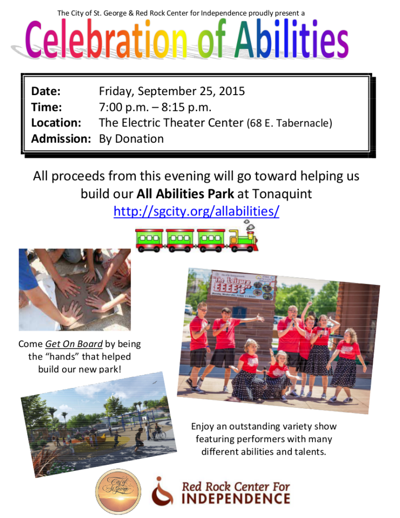 A flyer for the All Abilities Park fundraiser | Photo courtesy of the City of St. George, St. George News