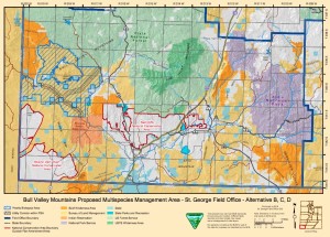Map of the Bull Valley Mountains proposed multispecies management area | Image courtesy of BLM