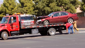 A two-car accident at River Road and Riverside Drive resulted in one woman being transported to the hospital, St. George, Utah, Sept. 25, 2015 | Photo by Julie Applegate, St. George News