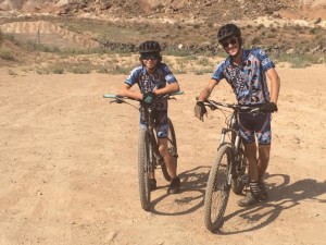 L-R Jensen Werner and Ethan Hurst pause for a photo at the Bear Claw Poppy Trail, St. George, Utah, Sept. 9, 2015 | Photo by Hollie Reina, St. George News