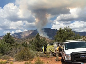 A fire near Pine Valley Mountain caused the Oak Grove Campground to be evacuated, Washington County, Utah, Sept. 8, 2015 | Photo by Mori Kessler, St. George News 