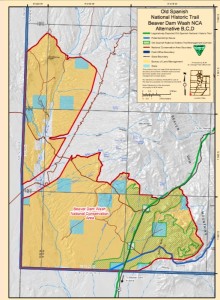 Proposed Old Spanish National Historic Trail corridor in the BLM's draft RMP for the Beaver Dam Wash National Conservation Area | Image courtesy BLM 