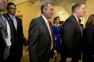 House Speaker John Boehner of Ohio leaves a meeting with House Republicans on Capitol Hill in Washington, Friday, Sept 25, 2015. In a stunning move, Boehner informed fellow Republicans on Friday that he would resign from Congress at the end of October, giving up his top leadership post and his seat in the House in the face of hardline conservative opposition, Washington, D.C., Sept. 25, 2015 | AP Photo by Jacquelyn Martin, St. George News