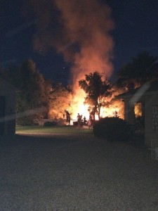 A 25-foot brush fire burned a half an acre near Bridge Pointe Way, St. George, Utah, Sept. 6, 2015 | Photo courtesy of Kodi Lovett, St. George News