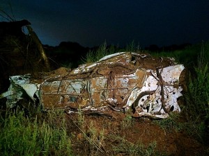 A vehicle that was caught up in the flooding at Hildale, Utah, Sept. 15, 2015 | Photo by Kimberly Scott, St. George News