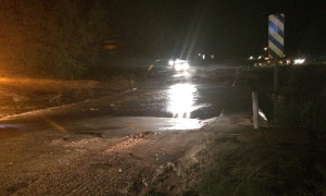 A road in Hildale shut down due to flooding, cutting off direct access to part of the community, Hildale, Utah, Sept. 14, 2015 | Photo by Mori Kessler, St. George News