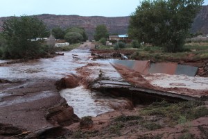 Road damage caused during the flash floods that left a number of people dead and others missing in Hildale, Utah, Sept. 15, 2015 | Photo courtesy of Washington County Emergency Services, St. George News