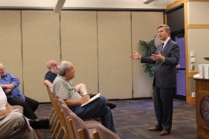 Jonathan Johnson addresses attendees to a town hall meeting at Dixie State University, St. George, Utah, Sept. 23, 2015 | Photo by Devan Chavez, St. George News