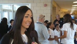 Krissia Beatty, this year's Miss Utah, is interviewed during a "Miss America Serves" project in Atlantic City, New Jersey, September 2015 | Image courtesy of Miss America organization, St. George News