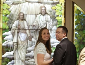 Laurel and Hyrum Ence tour the Mormon Church History Museum, Tuesday, Sept. 29, 2015, in Salt Lake City. The Mormon church's renovated history museum set to reopen this week features a small and surprising display about an uncomfortable part of the faith's history that for generations has been glossed over: polygamy. | AP Photo by Rick Bowmer, St. George News