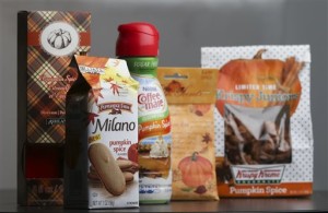 Pumpkin spice products ranging from cookies and donuts to candy and air freshener are shown in Atlanta. These days, pumpkin spice is a modifier on a list of foods that grows longer each fall: There are pumpkin spice lattes and breakfast cereals, doughnuts and yogurt-coated pretzels, pancakes and candy, even pizza and beer, Sept. 12, 2015,  | AP Photo by John Bazemore, St. George News