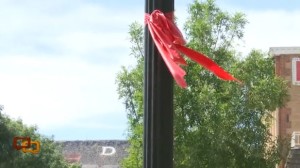 Main thoroughfares in St. George are lined with the red ribbons and businesses throughout the communities will begin displaying red lights to show support for those in recovery for Recovery Awareness Month, St. George, Utah, Sept. 1, 2015 | Photo by Sheldon Demke, St. George News