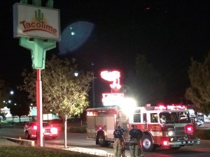 Taco Time is evacuated and frefighters and other emergency personnel respond following unusual electrical problems, St. George, Utah, Oct. 14, 2015 | Photo by Cami Cox Jim, St. George News