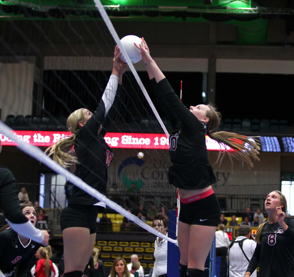 Megan Hintze for Pine View, 3A State Volleyball Tournament, Orem, Utah, Oct. 28, 2015, | Photo by Robert Hoppie, ASPpix.com, St. George News