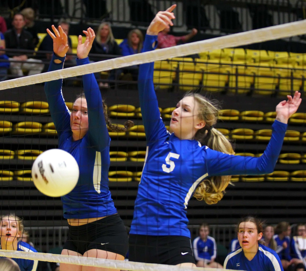 Dixie's  Tyler Stilson (5), 3A State Volleyball Tournament, Orem, Utah, Oct. 28, 2015, | Photo by Robert Hoppie, ASPpix.com, St. George News