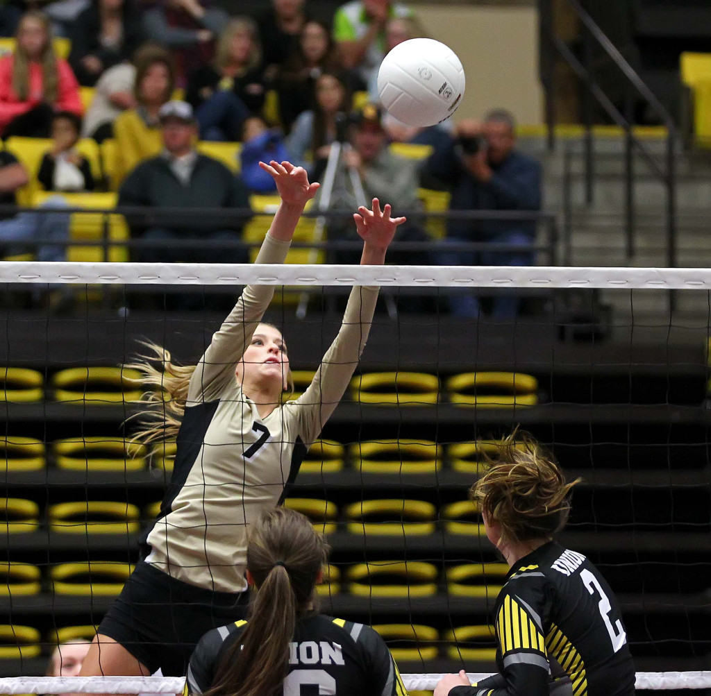 Desert Hills'  Rachel Winters (7), 3A State Volleyball Tournament, Orem, Utah, Oct. 28, 2015, | Photo by Robert Hoppie, ASPpix.com, St. George News