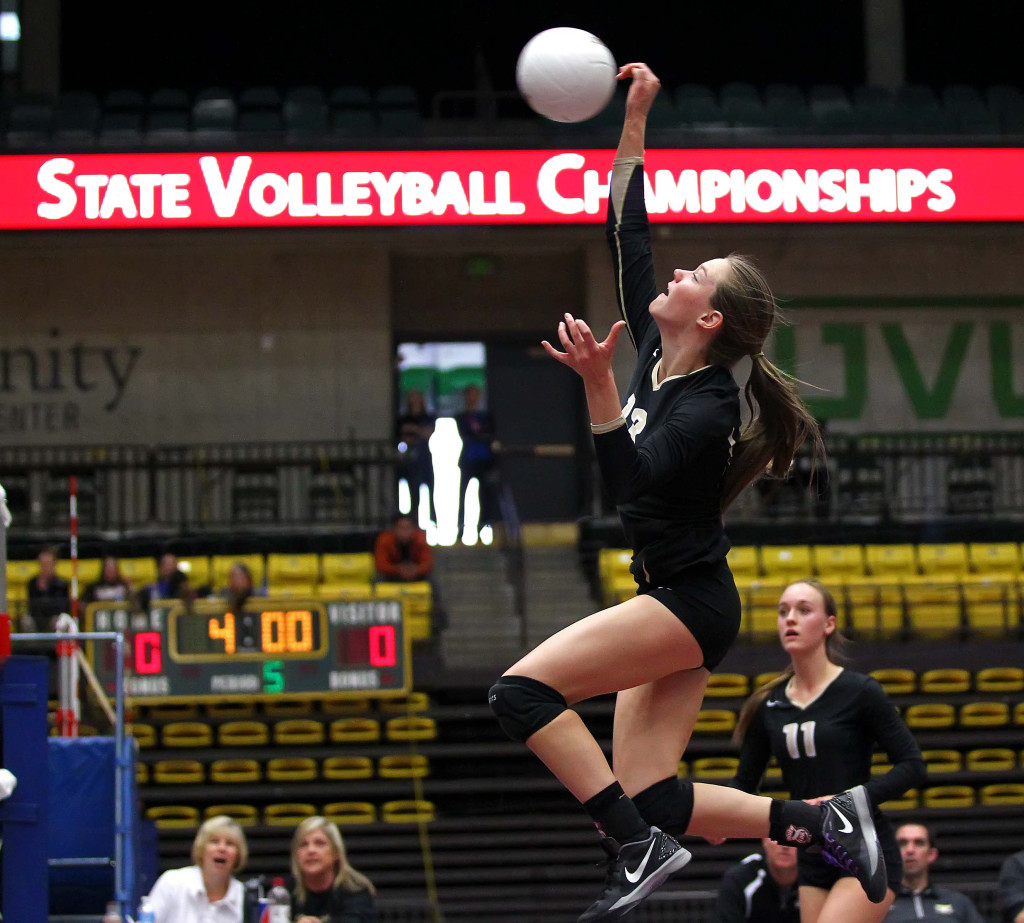 Desert Hills' Jessica Harris (13), 3A State Volleyball Tournament, Orem, Utah, Oct. 29, 2015, | Photo by Robert Hoppie, ASPpix.com, St. George News