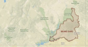 Map of proposed Bears Ears National monument in southeastern Utah | Image courtesy of Bears Ears Inter-Tribal Coalition