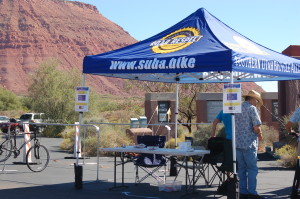 Southern Utah Bicycle Alliance bike valet offers guests free and secure bike parking at the Art in Kayenta Festival, Ivins, Utah, Oct. 9, 2015 | Photo by Hollie Reina, St. George News