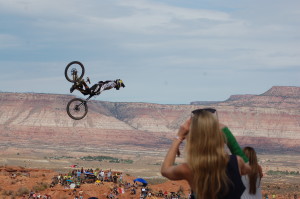 Red Bull Rampage freeride mountain bike competition, Virgin, Utah, Oct. 16, 2015 | All licensed images are printed with the express permission of Red Bull Media House North America, Inc., Photo by Hollie Reina, St. George News