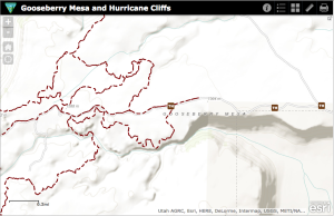 Gooseberry Mesa map from the BLM's new interactive online tool for mountain biking | Image courtesy BLM