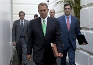 House Speaker John Boehner of Ohio arrives for a caucus meeting on Capitol Hill. Rep. Paul Ryan, R-Wis. is seeking unity in a place it's rarely found, telling House Republicans he will serve as their speaker only if they embrace him by week's end as their consensus candidate. Washington, D.C., Oct. 21, 2015 | AP Photo by Carolyn Kaster, St. George News