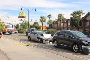 Following too close resulted in a three-vehicle collision on St. George Boulevard, St. George, Utah, Oct. 19, 2015 | Photo by Cody Blowers, St. George News