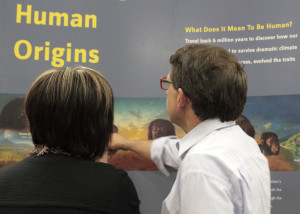 Exploring the new Smithsonian exhibit at the Cedar City Library in the Park, Cedar City, Utah, Oct. 17, 2015 | Photo by Carin Miller | St. George News