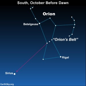 The constellation Orion is the radiant point for the Orionid meteor shower | Image courtesy of Earthsky.org, St. George News | Click image to enlarge