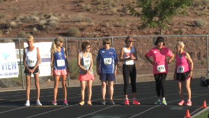 Participants in the 1,500 meter run prepare to start their event at the 2015 Huntsman Senior Games, St. George, Utah, Oct. 7, 2015 | Photo by Devan Chavez, St. George News