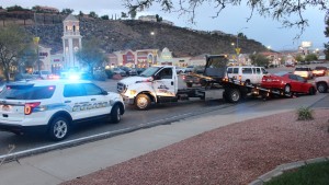 A three-car accident resulted one man going to the hospital after the triple-collision was trigger by another driver allegedly not seeing another car in her blind spot, St. George, Utah, Oct 15, 2015 | Photo by Mori Kessler, St. George News