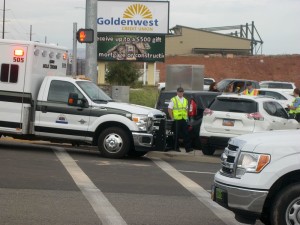 A three-car accident on Riverside Drive and River Road damaged the involved vehicles but caused no injuries, St. George, Utah, Oct. 28, 2015 | Photo by Ric Wayman, St. George News