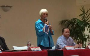 Washington City Council candidate Jean Arbuckle at a public forum sponsored by the Washington City Chamber of Commerce, Washington City, Utah, Oct. 20, 2015 | Photo by Mori Kessler, St. George News 