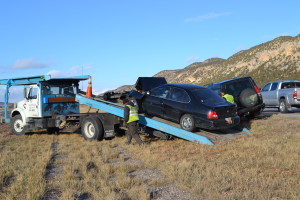 A two-vehicle crash backed up traffic on northbound Interstate 15 near milepost 39, Washington County, Utah, Nov. 29, 2015 | Photo by Emily Hammer, St. George News