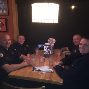 Volunteers take a break from serving tables to visit with family and colleagues who came out to show support, Applebee's, Cedar City, Utah, Nov. 7, 2015 | Photo courtesy of Jerry Womack, St. George News
