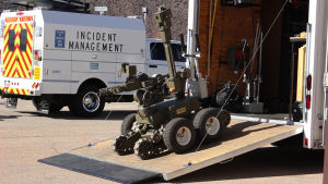 One of the remote-controlled robots used by the Washington County bomb squad, St. George, Utah, Nov. 12, 2015 | Photo by Mori Kessler, St. George News