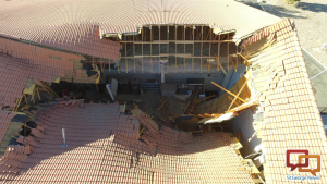 The roof of a building used for processing solid waste at the City of St. George’s waste water treatment facility collapsed due to a suspected structural failure. The building was vacant at the time of the collapse and no injuries were reported, Nov. 23, 2015 | Photo courtesy of the City of St. George, St. George News